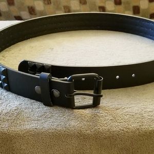 Black Leather Studded Belt